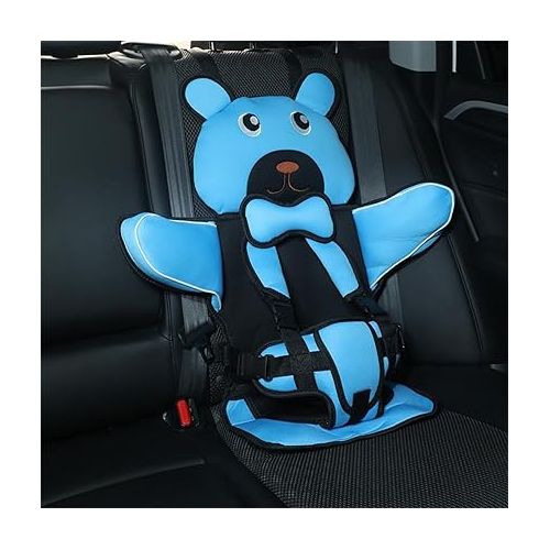 제네릭 Portable Travel Safety Seat, Easier to Disassemble and Clean, It Can Be Washed Directly in The Washing Machine,Portable Safety Seat Strap for Car Travelling. (Blue)