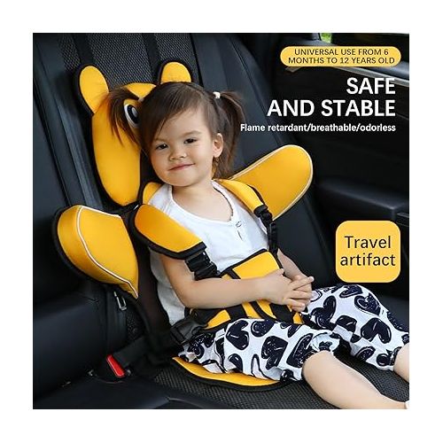 제네릭 Portable Travel Safety Seat, Easier to Disassemble and Clean, It Can Be Washed Directly in The Washing Machine,Portable Safety Seat Strap for Car Travelling. (Blue)