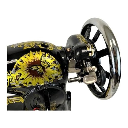 제네릭 Yamata Bee Butterfly Flat Bed Mechanical Sewing Machine (FY2-1 W/Hand Crank)