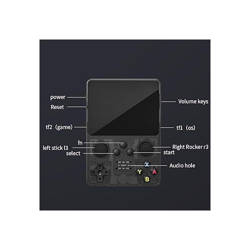 제네릭 Generic QuantumG - R35S Retro Handheld Game Console with 3.5 Inch IPS HD Display, Linux System, 64GB Inbuilt Games - Compact Pocket Video Game (Black), Small, Black, White, Blue & Yellow