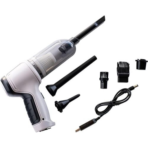 제네릭 GajetNest Handheld Portable Vacuum Cleaner with Blower for Cars 15000PA Suction Powered by Brushless Motor with Washable HEPA Filter Fast Charging Longer Running Time, Satin Silver