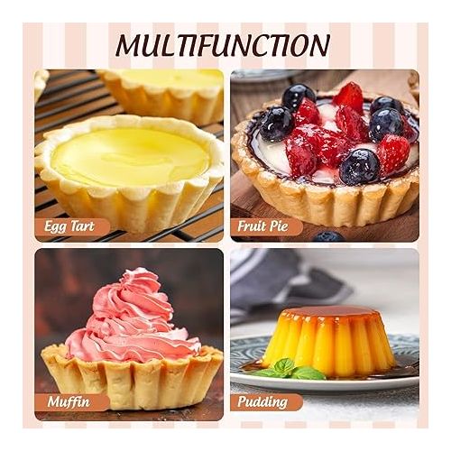 제네릭 50 Pack Egg Tart Aluminum Cupcake Cake Cookie Mold,Non-Stick Egg Tart Molds,Baking Tool Baking Cups, Sliver