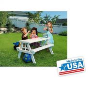 Generic White foldable Childrens Picnic Table 600 lbs plastic compact durable