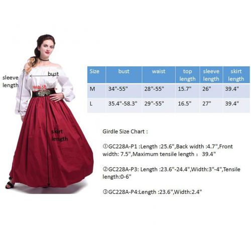 제네릭 Generic Women Medieval Dress Renaissance Maiden Victorian Costume Dress