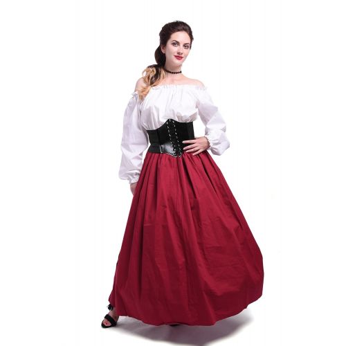 제네릭 Generic Women Medieval Dress Renaissance Maiden Victorian Costume Dress