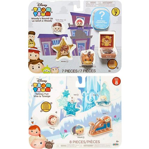제네릭 Generic Roundup Tsnowy Frozen Pack Anna Elsa Olaf Toy Story Figures Bundled Woody / Jessie Bullseye & Stinky Friends Edition Tsum Collection Character Pack 2 Items