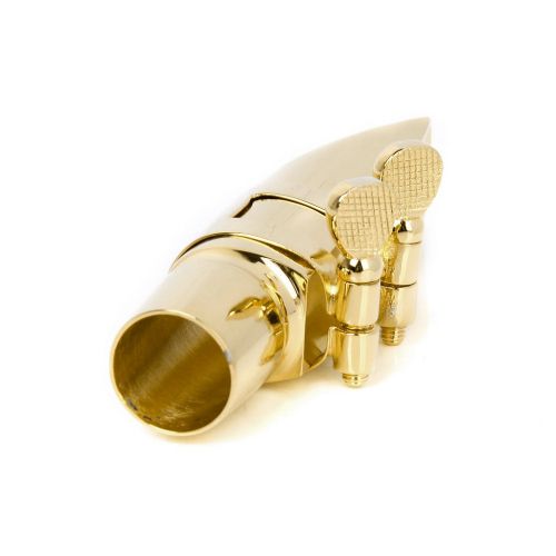 제네릭 Generic Alto Sax Saxophone Mouthpiece #6 with Cap and Ligature Golden