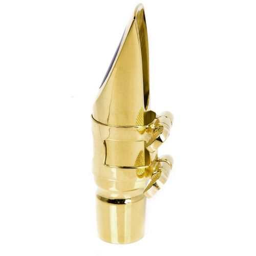 제네릭 Generic Alto Sax Saxophone Mouthpiece #6 with Cap and Ligature Golden