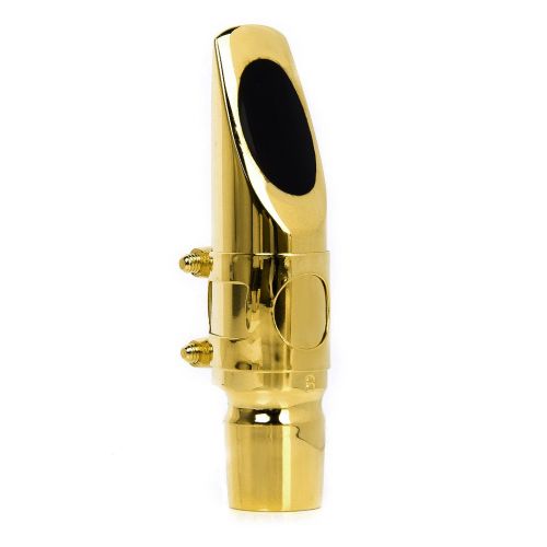 제네릭 Generic Alto Sax Saxophone Mouthpiece #6 with Cap and Ligature Golden