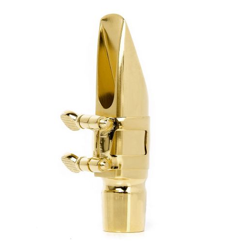 제네릭 Generic Alto Sax Saxophone Mouthpiece #6 with Cap and Ligature Golden