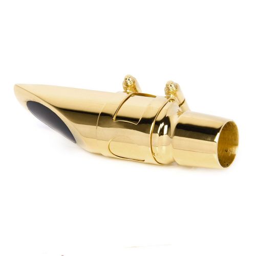 제네릭 Generic Alto Sax Saxophone Mouthpiece #6 with Cap and Ligature Golden