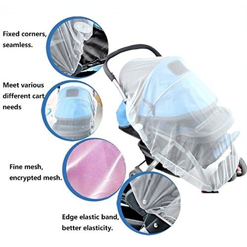 제네릭 Generic Mosquito Net Bug Net for Baby Strollers Infant Carriers Baby Cradle Ultra Fine Mesh Protection Against Mosquitos No Harmful Chemicals Help Baby Stay Away from Bugs (White)