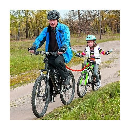 제네릭 The Original Bike Bungee Tow Rope for Kids Cycling Stretch Pull Strap for Riding Further with Your Child Compatible with Bicycle Suitable for outdoor parent-child travel, Bicycle teaching for children