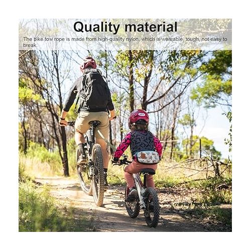 제네릭 MTB Cycling Stretch Pull Strap, Wearable Kids MTB Tow Rope, Sturdy Child Bike Stretch Bungee Cord Pull Behind Attachment Compatible with All Mountain Bikes for Kayaking, Long Rides, Uphill, Red