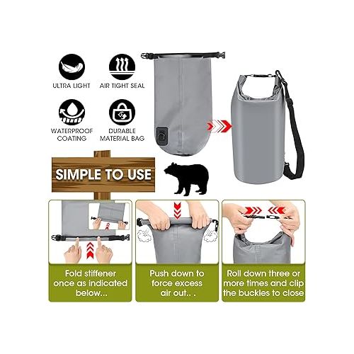 제네릭 Ultralight Bear Food Bag Hanging System, 10L Waterproof Camping Bear Proof Food Storage Canister Bear Bags Gear Kit for Outdoor Backpacking,Safety Survival Bear Protection Food Bag with Pulley System