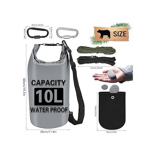 제네릭 Ultralight Bear Food Bag Hanging System, 10L Waterproof Camping Bear Proof Food Storage Canister Bear Bags Gear Kit for Outdoor Backpacking,Safety Survival Bear Protection Food Bag with Pulley System