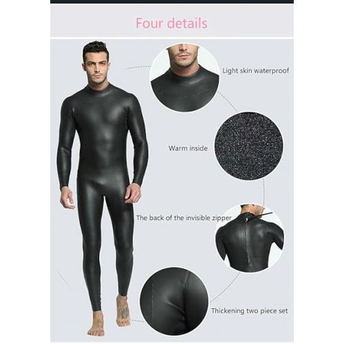 제네릭 Mens 3mm CR Triathlon Wetsuit Ultra Elastic Leather Smooth Skin Wetsuits Full Wetsuit Open Water CR Neoprene Cold Water