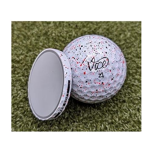 제네릭 Vice Pro Soft Red and Black Drip Cross Section Golf Ball Marker Poker Chip Style