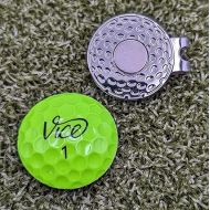 Vice Pro Plus Soft Lime Green Golf Ball Marker with Magnetic Hat Clip