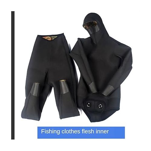 제네릭 7mm Yamamoto Neoprene Wetsuit Men Scauba Diving Spearfishing Open Cell Suit Hoodie Camouflage Sealed Two Piece Freediving