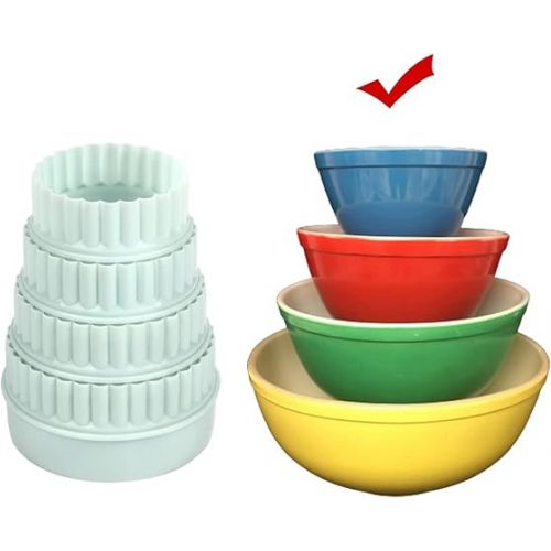 제네릭 8 Pieces Display Stands for Pyrex Bowls Bowl Stands Bowl Display Stands for Cabinet Organizer Plastic