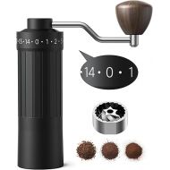 Manual Coffee Grinder, External Adjustable Coarseness Capacity 20g with Stainless Steel Conical Burr, MIFEEL Portable Hand Coffee Bean Grinder with Removable Handle for Travel, Camping, Office