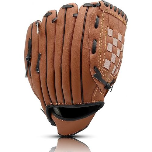 제네릭 Baseball Glove for Kids Youth Adult, Sports Batting Gloves, Softball Glove 9.5''-12.5'' for Training and Beginner, Baseball Mitt Left Hand Glove, Right Hand Throw