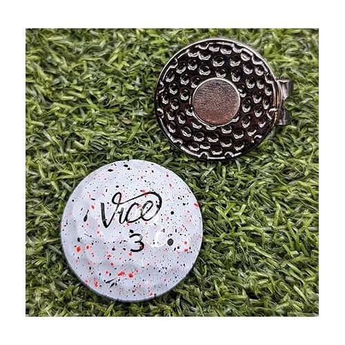 제네릭 Vice Drip Pro Soft Real Golf Ball Marker with Magnetic Hat Clip - Red and Black
