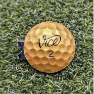 Vice Pro Plus Gold Real Golf Ball Marker with Magnetic hat Clip