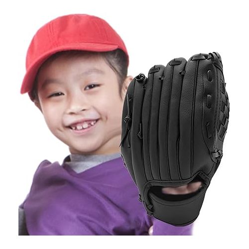 제네릭 Baseball Training Gloves, Youth Baseball Training Glove, Baseball Catchers Gloves, Lightweight Catcher Glove, Child Thicken PU Leather Baseball Gloves for Beginners