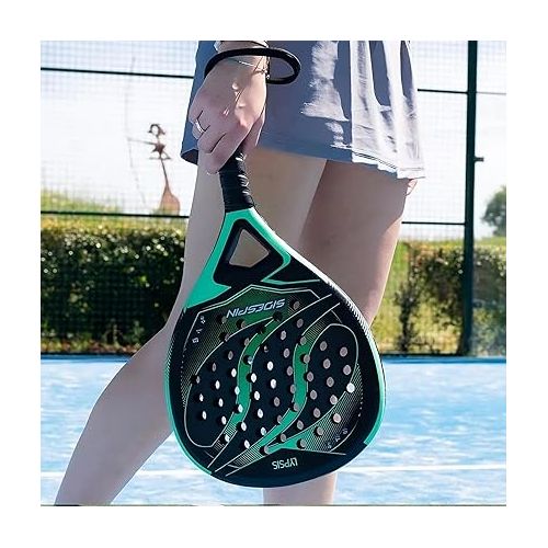 제네릭 Side Spin Lightweight Padel Racket, Carbon Fiber Surface Padel, Unisex, Adult, Tennis Racquets, Padel/Pop, Tennis Paddle Series