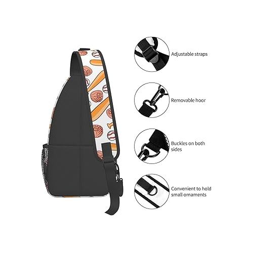 제네릭 Cartoon Baseball Glove Sling Bag for Men Women Lightweight Shoulder Chest Bags Multipurpose Sling Backpack Adjustable Casual Crossbody Backpack for Outdoor Travel Cycling Gym Hiking Daypack