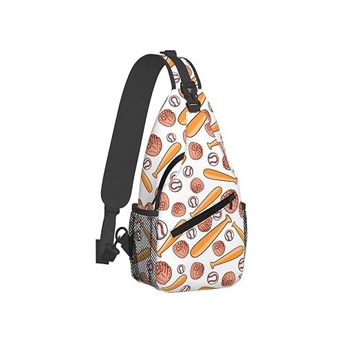 제네릭 Cartoon Baseball Glove Sling Bag for Men Women Lightweight Shoulder Chest Bags Multipurpose Sling Backpack Adjustable Casual Crossbody Backpack for Outdoor Travel Cycling Gym Hiking Daypack