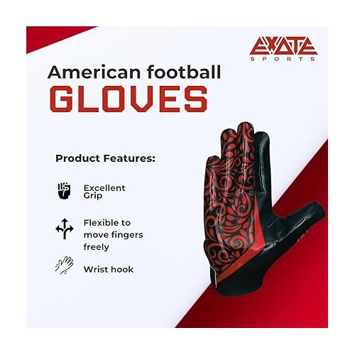 제네릭 Exotic Sports Youth Football Gloves American Wide Receiver Football Gloves for Adult Men Women and Boy with Super Sticky Silicone Grip Palms Performance Booster Football Glove