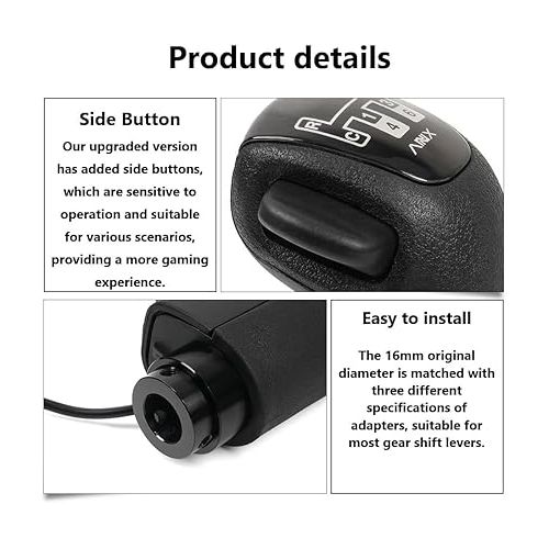 제네릭 American Truck Simulator USB Game 18 Gear Shifter Knob 3 Switch Replacement SKRS Fit for Logitech G29,G27,G25,G923,G920