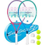 23” 25” 27” Kid Adult Tennis Racket 2 Pack Men Women Tennis Racquet Set for Beginner and Professional with Bag Tennis Ball Overgrips Vibration Damper