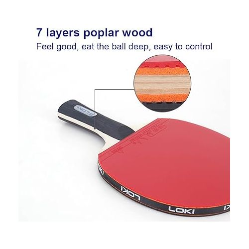 제네릭 Loki High Performance Portable Ping Pong Set. Premium Tennis Table Set with Retractable net, 6 Balls and 4 Profesional Rackets. Storage case. Up to 4 Players. Indoor and Outdoor.