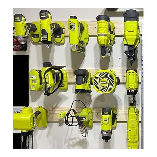 제네릭 for Ryobi 18V Cordless -Tool & Battery Mounts Hangers Holders Brackets - 12 Pack - 6 Tool + 6 Battery Mounts