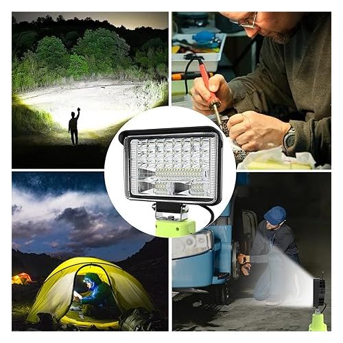 제네릭 Work Light Compatible with Ryobi Light 18V One+ Li-ion and Ni-mh Battery, Portable Flashlight Cordless LED Work Light 32W 5000LM Flashlight Battery Powered Flood Lights for Emergency