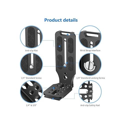 제네릭 DSLR Camera L Bracket Support Camera Mount Quick Release Plate Vertical Horizontal Switching Compatible with Canon S Ony Nikon DJI Osmo Ronin Zhiyun Stabilizer Tripod Monopod (Red)