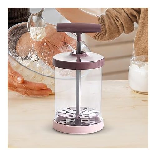 제네릭 Manual Whipped Cream Maker, Handheld DIY Whipped Cream Dispenser, Stainless Steel Dispenser Baking Tools, Perfect Cream Whipper Maker for Shop Kitchen Salad Dressings