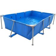 118x79x21in Rectangular Swimming Pool with Metal Frame, Portable Above Ground Easy Set Swimming Pool Family