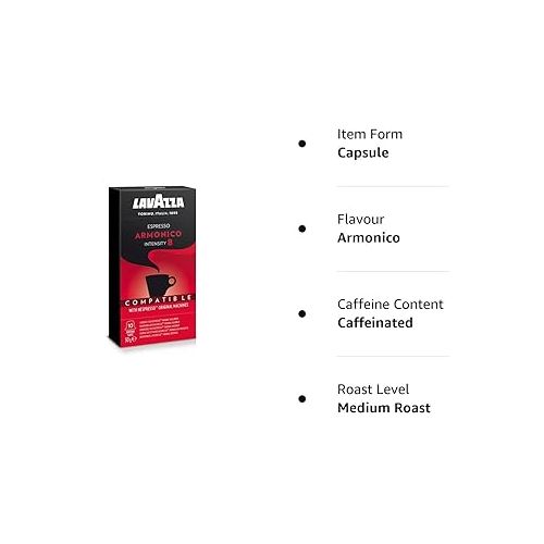 제네릭 Lavazza Espresso Armonico, 50 g with 10 Nos Nespresso Compatible Coffee Capsules [IN]