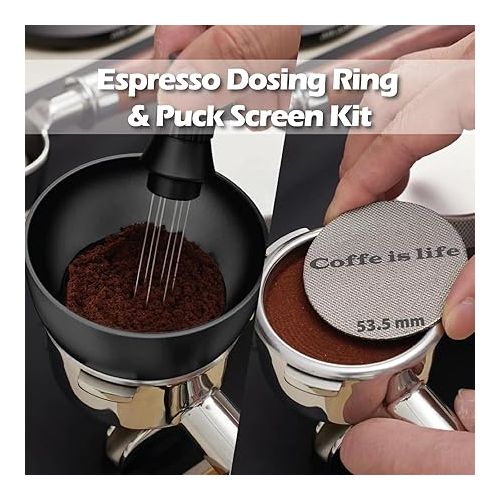 제네릭 54mm, Espresso Dosing Funnel & 53.3mm, Espresso Puck Screen Set. Espresso Accessories, funnel, with Magnetic and 1.00 μmt thickness fits any, 54mm Portafilter, Espresso machine accessories