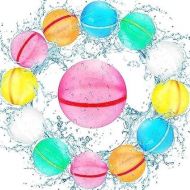 SM Quick-Fill Water Balloons, 12 pcs Self-Sealing Splash Balls - Silicone, Reusable, for Kids Ages 3-12, Summer Pool & Outdoor Fun
