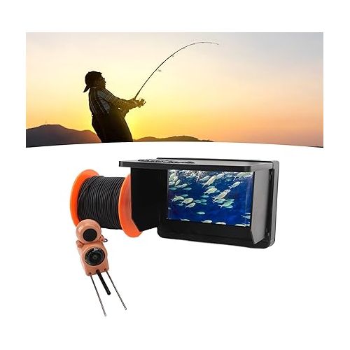 제네릭 Generic Ice Fishing Camera, Spearfishing Camera with 4.5 Inch Screen, 8000mah Battery for Lake for Kayak, Genericq8935bkgge