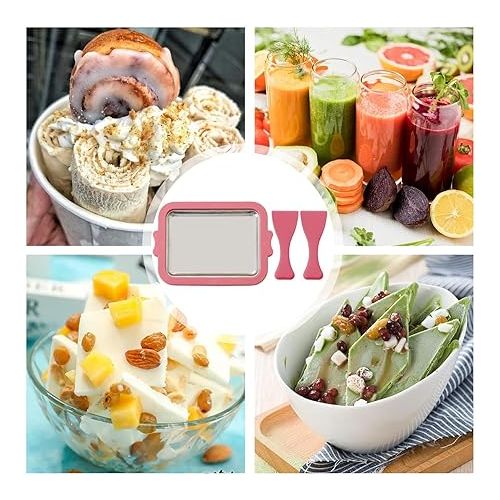 제네릭 DIY Ice Cream Roll Maker, Mini Freezable Roll Plate Funny Homemade Rolled Cream Yogurt for Kids Make Easy Ice Cream Rolls