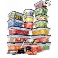 32 Piece Food Storage Container Set With Easy Snap Lids, 16 Containers and 16 Lids
