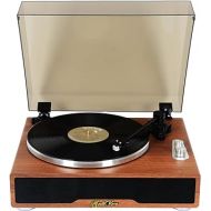 Vinyl Record Player, Bluetooth High Fidelity Turntable with Built in Speakers Phono Preamp, Vinyl Player with MM Cartridge/Bluetooth/Headphone Jack/Aux-in/RCA,Belt Drive 2-Speed,Walnut…