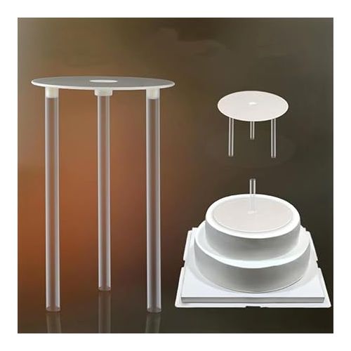 제네릭 YYLIFE Tiered Cake Stacking Support Stand with Plastic Dowels and Bases - Stable and Safe Cake Construction and Stacking Solution for High-Temperature Baking，Set of 9 Dowel Rods and 3 Circle